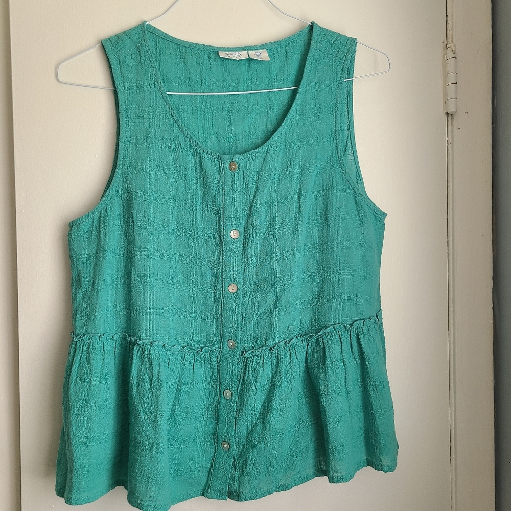 Sigrid Olsen Linen Sleeveless Top Size M